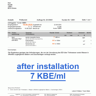 SAN-MAXI External Bacteriological Measurements by the Customer
